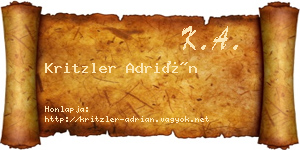 Kritzler Adrián névjegykártya